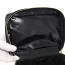 GUCCI Bamboo Vanity Pouch Enamel Black Gold 032 1705 0150 Auth 148276-10