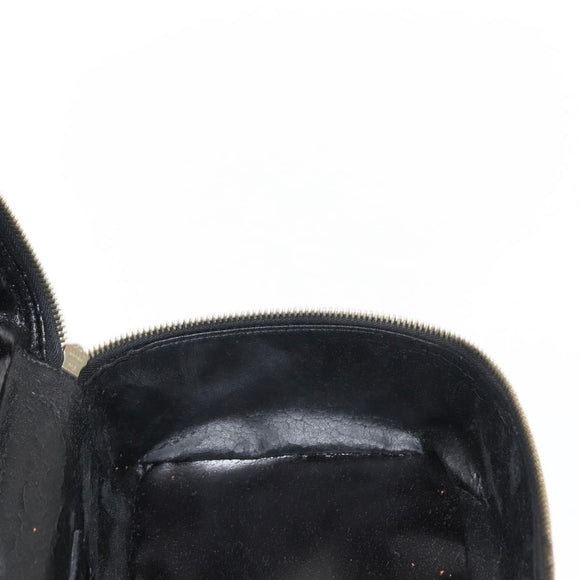 GUCCI Bamboo Vanity Pouch Enamel Black Gold 032 1705 0150 Auth 148276