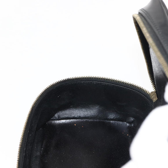 GUCCI Bamboo Vanity Pouch Enamel Black Gold 032 1705 0150 Auth 148276