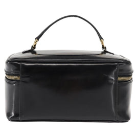 GUCCI Bamboo Vanity Pouch Enamel Black Gold 032 1705 0150 Auth 148276 - 0