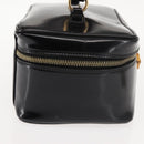 GUCCI Bamboo Vanity Pouch Enamel Black Gold 032 1705 0150 Auth 148276-4