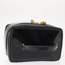 GUCCI Bamboo Vanity Pouch Enamel Black Gold 032 1705 0150 Auth 148276-6