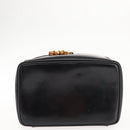 GUCCI Bamboo Vanity Pouch Enamel Black Gold 032 1705 0150 Auth 148276-5