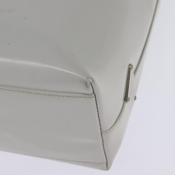 PRADA Hand Bag Enamel Gray Auth 148279