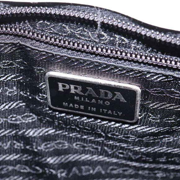 PRADA Hand Bag Enamel Gray Auth 148279