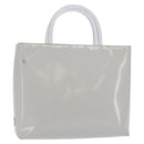 PRADA Hand Bag Enamel Gray Auth 148279-1