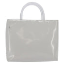 PRADA Hand Bag Enamel Gray Auth 148279-13