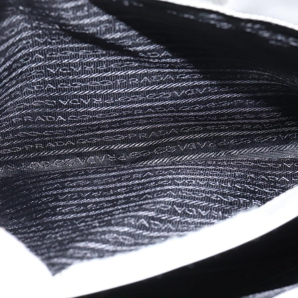 PRADA Hand Bag Enamel Gray Auth 148279