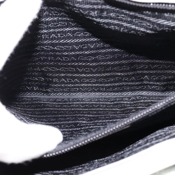 PRADA Hand Bag Enamel Gray Auth 148279