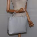 PRADA Hand Bag Enamel Gray Auth 148279-23