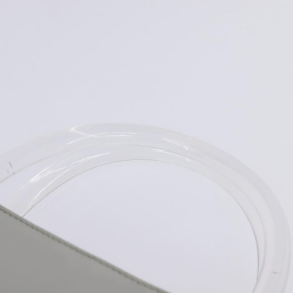 PRADA Hand Bag Enamel Gray Auth 148279