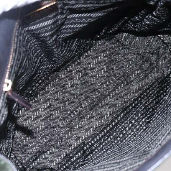 PRADA Tote Bag Nylon Khaki Gold Auth 148282