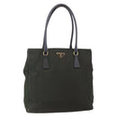 PRADA Tote Bag Nylon Khaki Gold Auth 148282-1