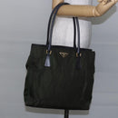 PRADA Tote Bag Nylon Khaki Gold Auth 148282-23