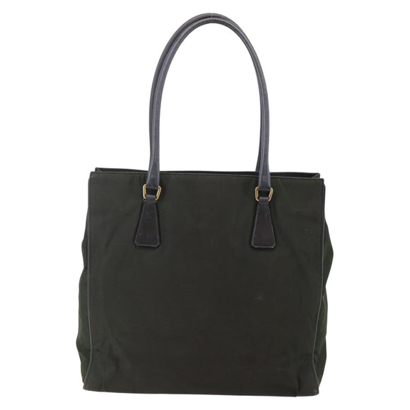 PRADA Tote Bag Nylon Khaki Gold Auth 148282