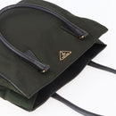 PRADA Tote Bag Nylon Khaki Gold Auth 148282-6