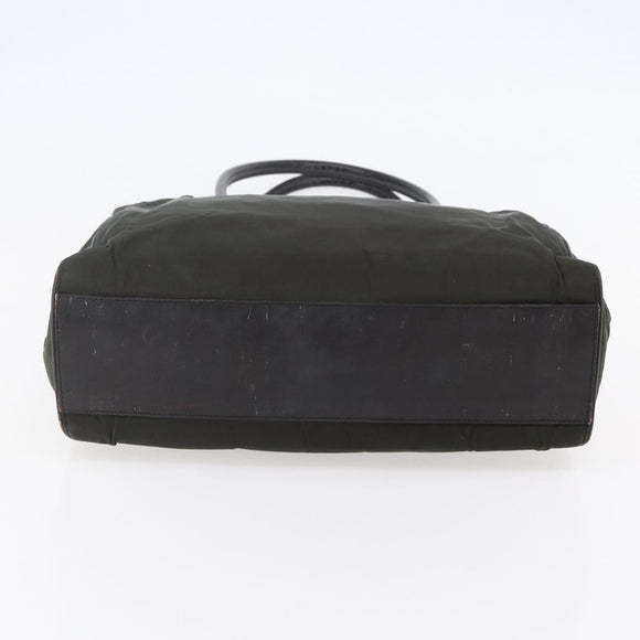 PRADA Tote Bag Nylon Khaki Gold Auth 148282