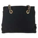 PRADA Chain Shoulder Bag Nylon Black Gold Auth 148283-2