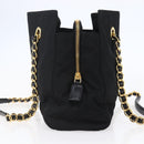 PRADA Chain Shoulder Bag Nylon Black Gold Auth 148283-3