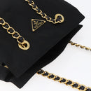 PRADA Chain Shoulder Bag Nylon Black Gold Auth 148283-6