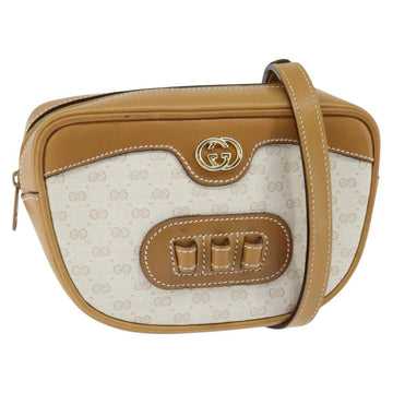 GUCCI Micro GG Supreme Shoulder Bag PVC Beige Gold 007 067 0523 Auth 148285