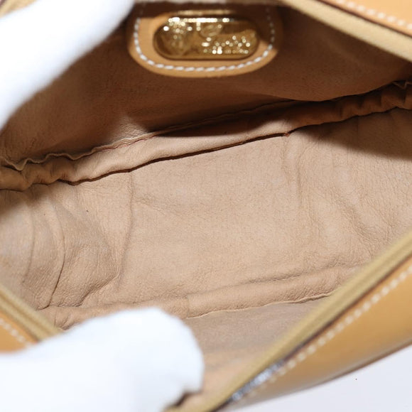 GUCCI Micro GG Supreme Shoulder Bag PVC Beige Gold 007 067 0523 Auth 148285