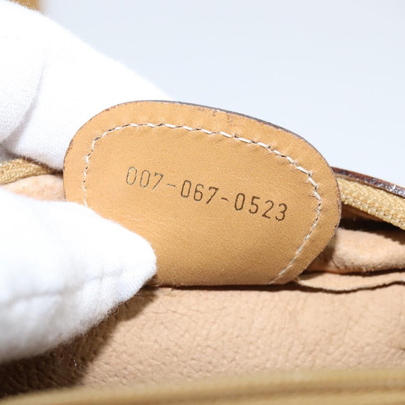 GUCCI Micro GG Supreme Shoulder Bag PVC Beige Gold 007 067 0523 Auth 148285