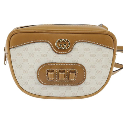 GUCCI Micro GG Supreme Shoulder Bag PVC Beige Gold 007 067 0523 Auth 148285 - 0