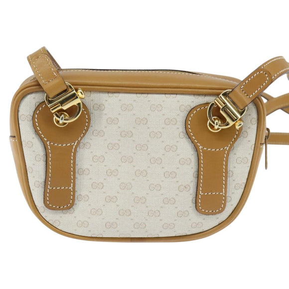 GUCCI Micro GG Supreme Shoulder Bag PVC Beige Gold 007 067 0523 Auth 148285
