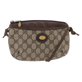 GUCCI GG Supreme Shoulder Bag PVC Beige Gold Auth 148286