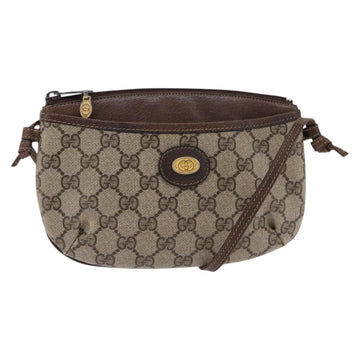 GUCCI GG Supreme Shoulder Bag PVC Beige Gold Auth 148286