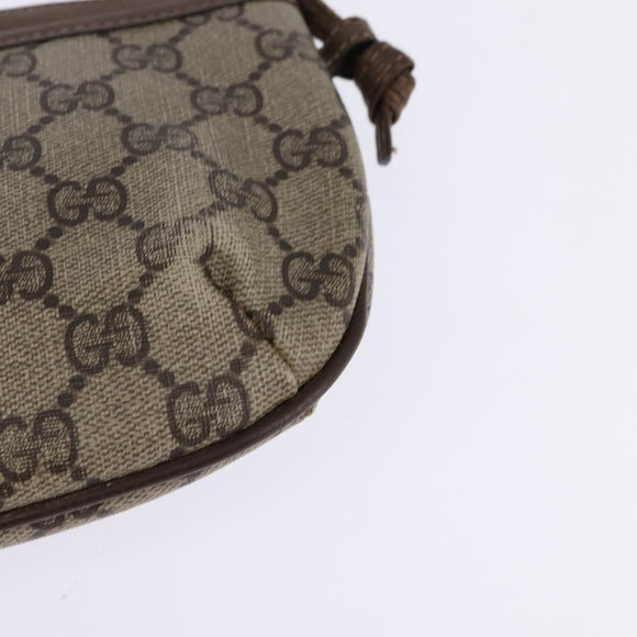 GUCCI GG Supreme Shoulder Bag PVC Beige Gold Auth 148286