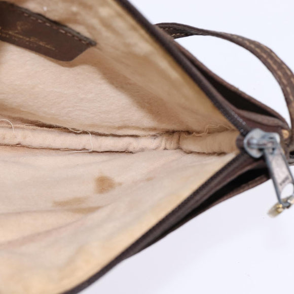 GUCCI GG Supreme Shoulder Bag PVC Beige Gold Auth 148286