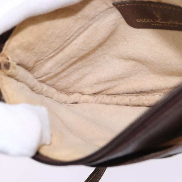 GUCCI GG Supreme Shoulder Bag PVC Beige Gold Auth 148286