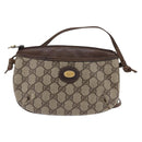 GUCCI GG Supreme Shoulder Bag PVC Beige Gold Auth 148286-13