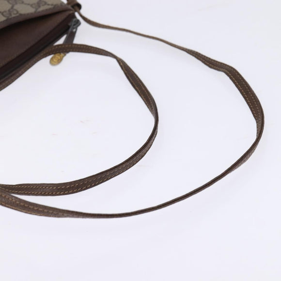 GUCCI GG Supreme Shoulder Bag PVC Beige Gold Auth 148286