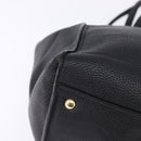 Salvatore Ferragamo Gancini Tote Bag Leather Black Gold Auth 148288-9