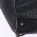 Salvatore Ferragamo Gancini Tote Bag Leather Black Gold Auth 148288-15