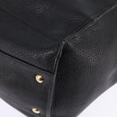 Salvatore Ferragamo Gancini Tote Bag Leather Black Gold Auth 148288-16