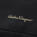 Salvatore Ferragamo Gancini Tote Bag Leather Black Gold Auth 148288-17