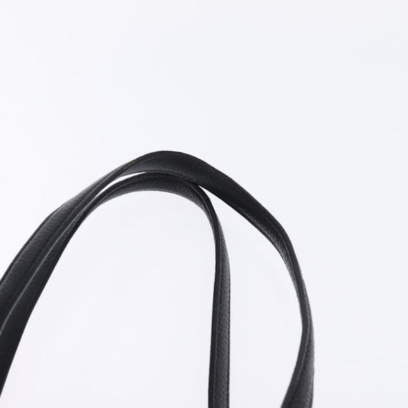 Salvatore Ferragamo Gancini Tote Bag Leather Black Gold Auth 148288