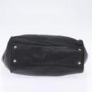 Salvatore Ferragamo Gancini Tote Bag Leather Black Gold Auth 148288-5