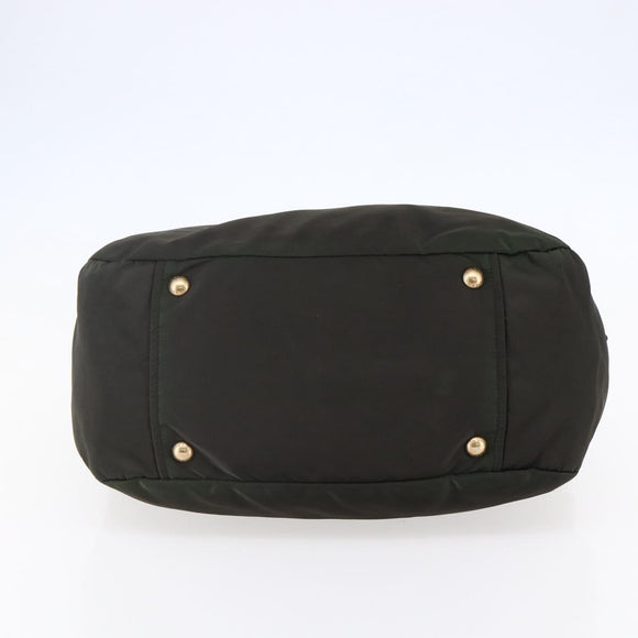 PRADA Hand Bag Nylon 2way Khaki Gold Auth 148290