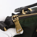 PRADA Hand Bag Nylon 2way Khaki Gold Auth 148290-9