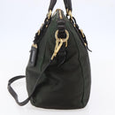 PRADA Hand Bag Nylon 2way Khaki Gold Auth 148290-4