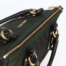 PRADA Hand Bag Nylon 2way Khaki Gold Auth 148290-6