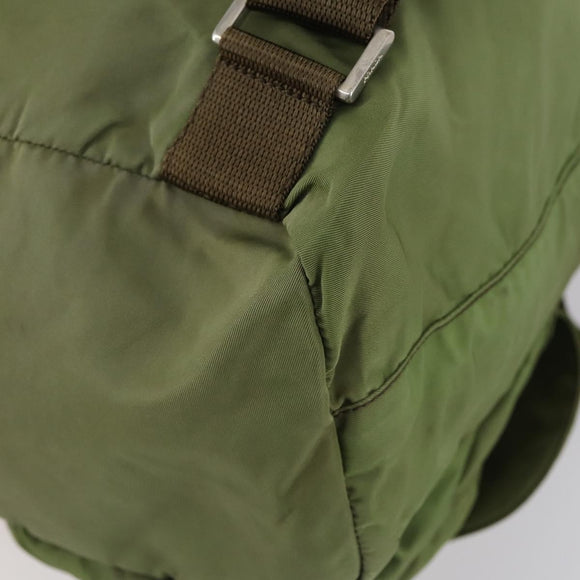 PRADA Backpack Nylon Khaki Silver Auth 148291