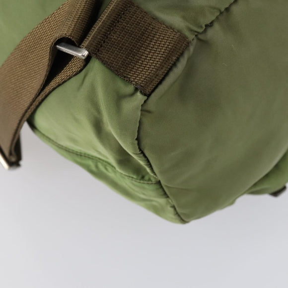 PRADA Backpack Nylon Khaki Silver Auth 148291