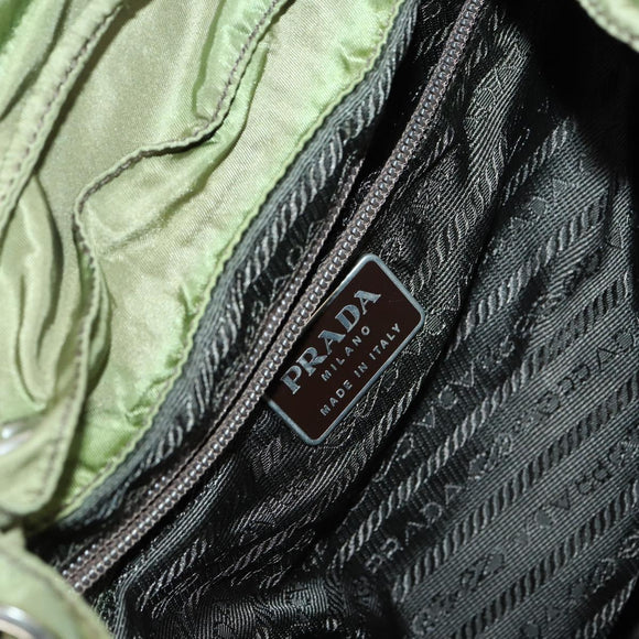 PRADA Backpack Nylon Khaki Silver Auth 148291