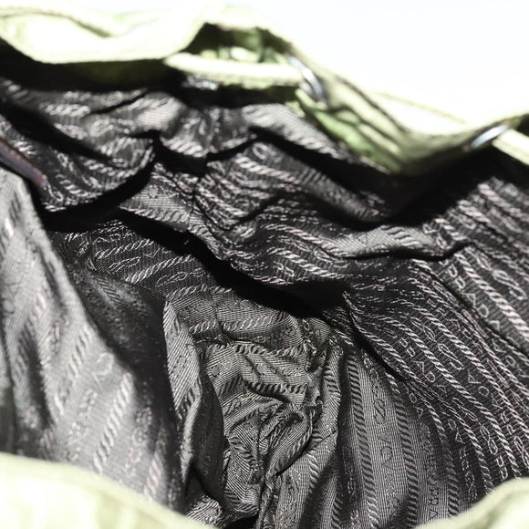 PRADA Backpack Nylon Khaki Silver Auth 148291